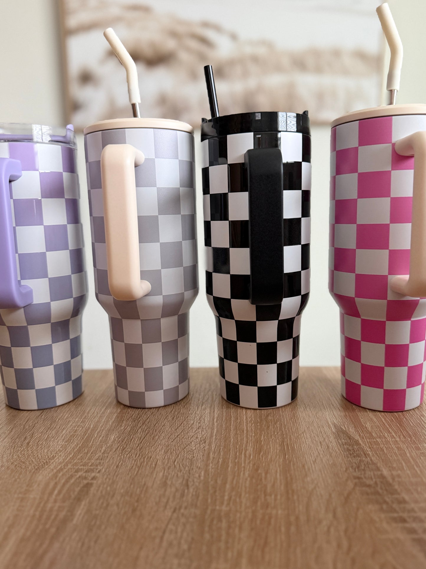 ****40oz Checkered Stainless Steel Tumbler****