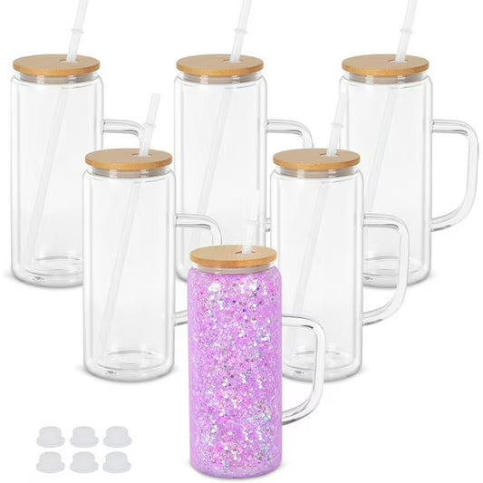 20 oz glass tumbler with handle