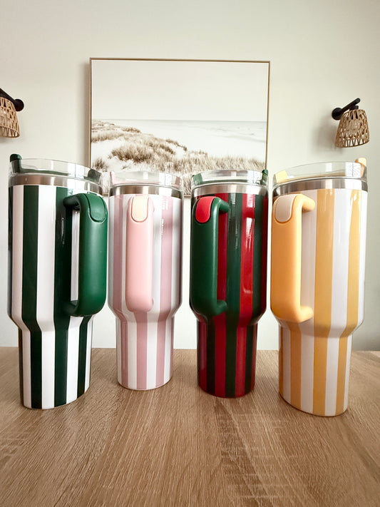 ****40oz Striped Stainless Steel Tumbler****