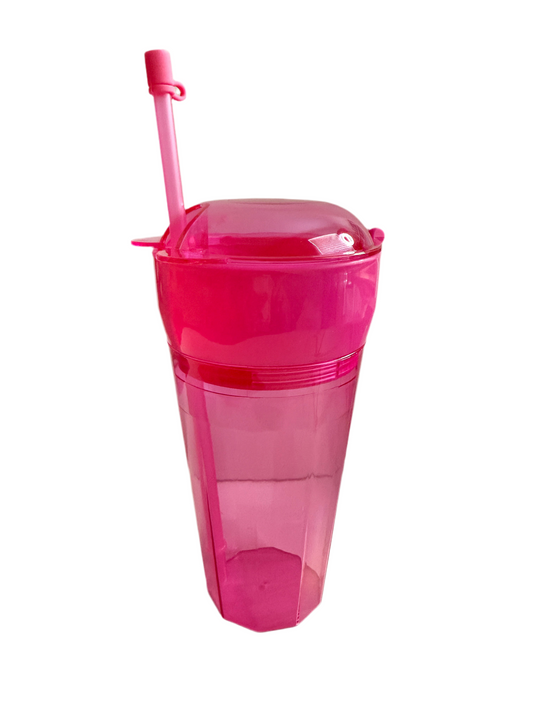 Snack and drink tumbler