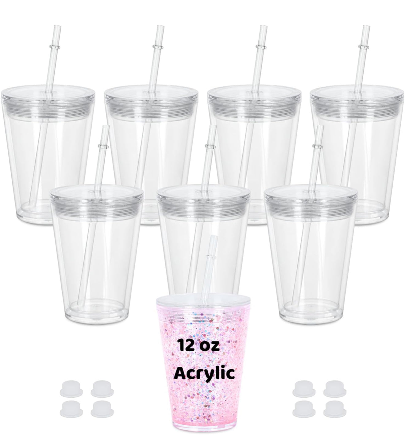 12oz Acrylic Snow globe Tumbler