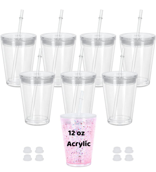 12oz Acrylic Snow globe Tumbler