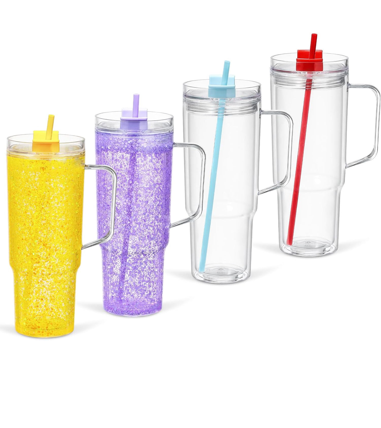 30oz colored lid snow globe tumbler