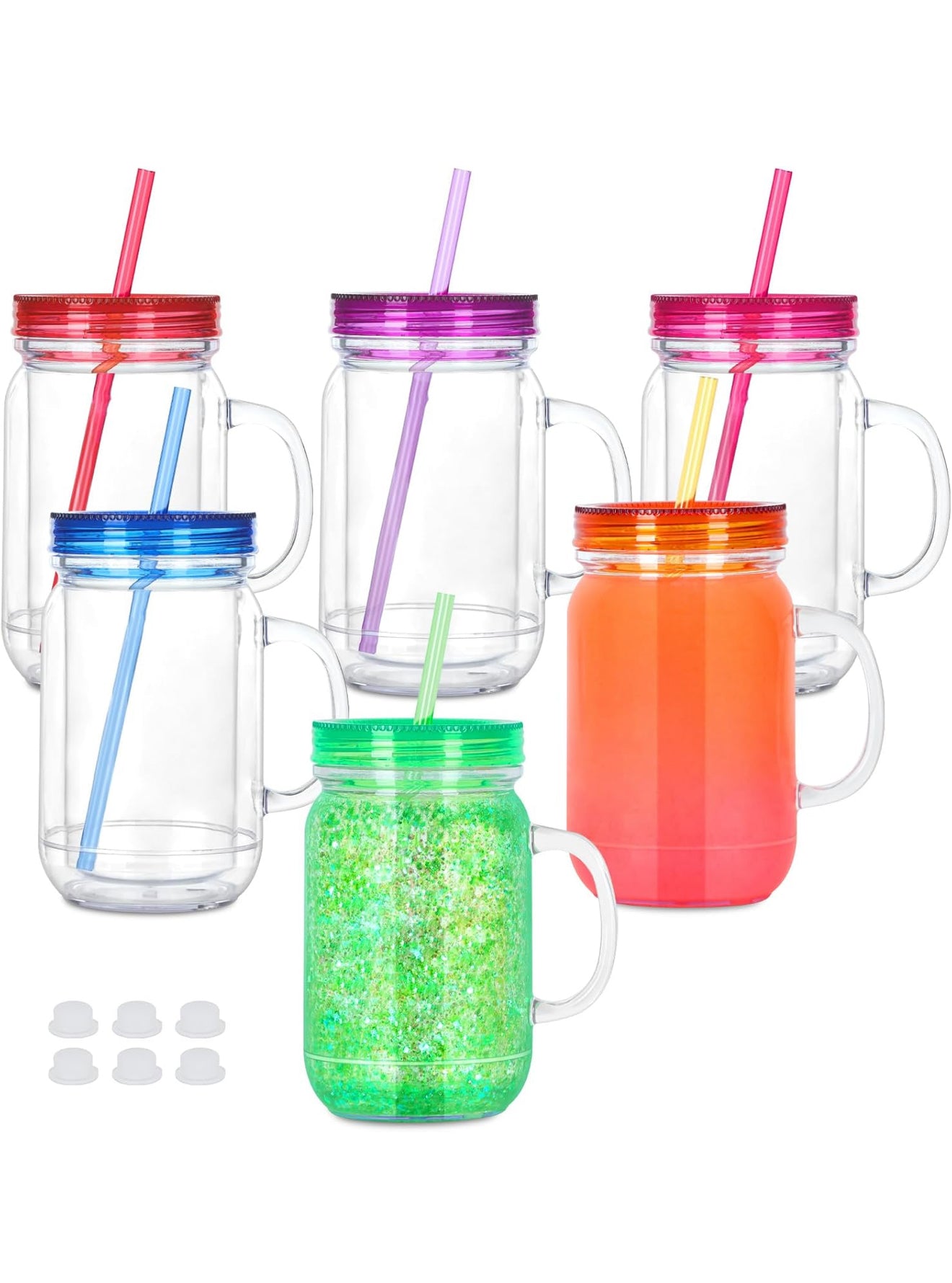 20 oz Acrylic Snow globe Mason Jar tumbler